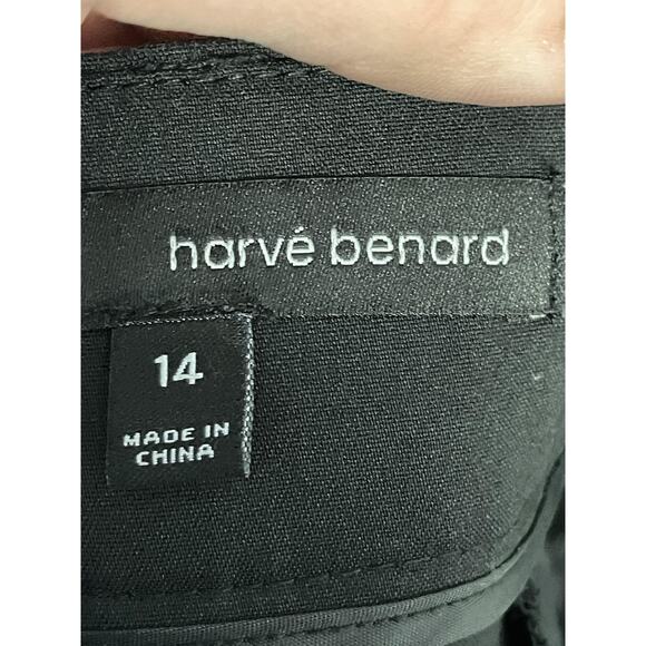 Harve Benard Pants Womens 14 Black Stretch Dress Trousers Straight Leg Office - Picture 9 of 12